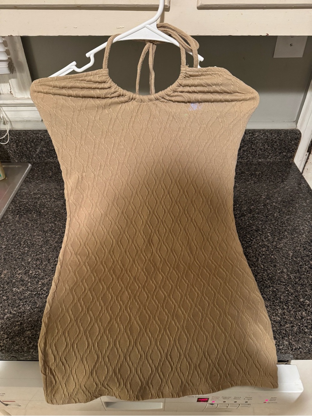 H&M Camel Knit Halter Mini Dress